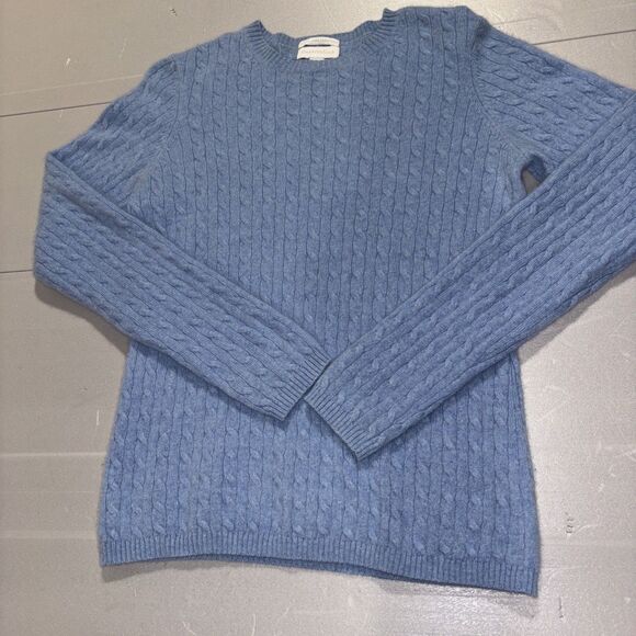 Charter Club Women’s Small 100% Cashmere Pullover Sweater Cable Knit Blue - Picture 3 of 16